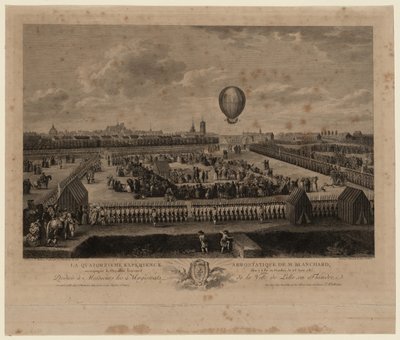 The Balloon of Jean-Pierre Blanchard Ascending from Lille on August 26, 1785 by Louis Watteau