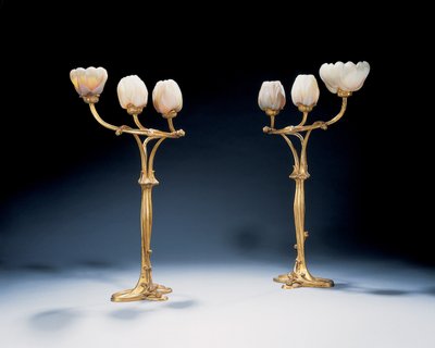 Magnolia Lamps by Louis and Daum Auguste  Majorelle