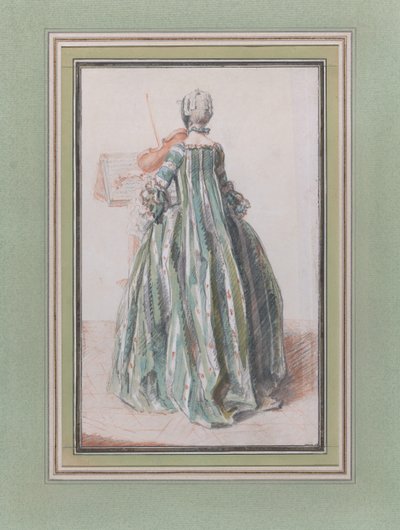 Woman Playing the Violin, Seen from the Back, ca. 1758-59 by Louis de Carmontelle