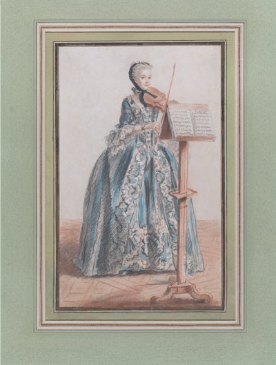 Woman Playing the Violin, Seen from the Front by Louis de Carmontelle