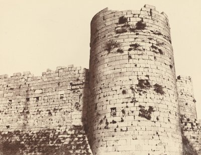 Kalaat-El-Hosn, Second Enclosure, Exterior, Southwest Corner Tower by Louis de Clercq