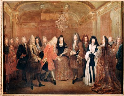 King Louis XIV Receives Prince Frederick Augustus I at Fontainebleau by Louis de Silvestre
