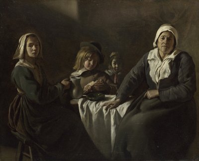 Four Figures at a Table, c. 1643 by Louis le Nain