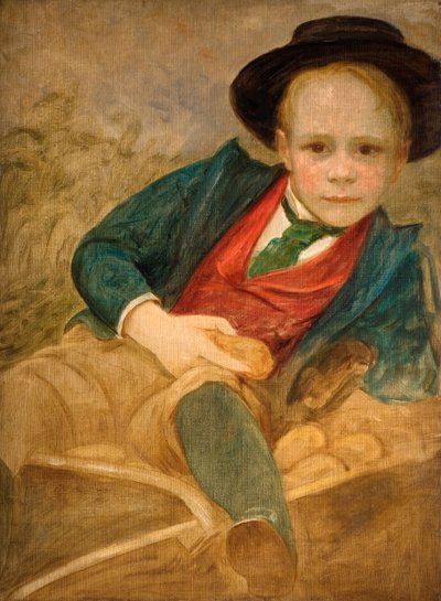 Study For A Boy Sitting On A Wheelbarrow, 1890 by Louisa Starr
