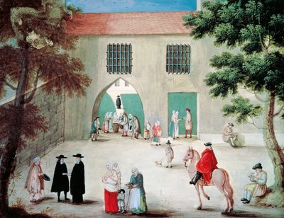 Assisting Poor in Front of Abbey of Port-Royal des Champs by Louise Magdeleine Hortemels