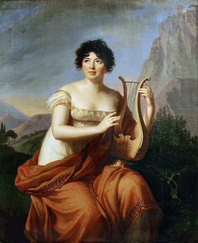 Portrait of the author Baronne Anne Louise Germaine de Staël 1766-1817 as Corinne, 1807 by Elisabeth Louise Vigee Lebrun