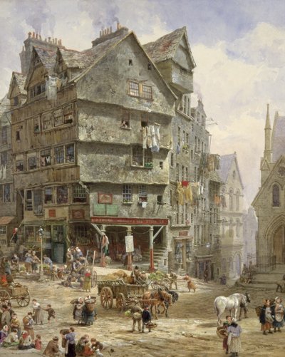 The High Street from the West Bow, Edinburgh by Louise Ingram Rayner