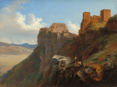 View of the Castello di San Giuliano, Near Trapani, Sicily, c. 1824-1826 by Louise Josephine Sarazin de Belmont