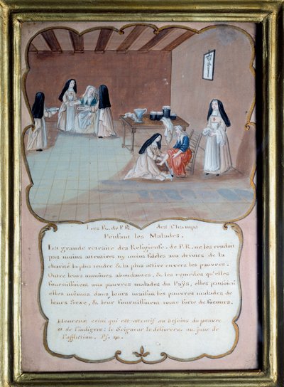 Religious of the abbey of Port-Royal-des-Champs caring for the sick by Louise Madelaine (after) Cochin