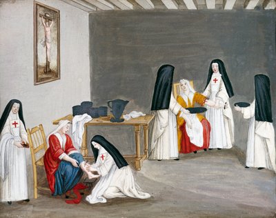 Port-Royal des Champs Abbey, sisters caring for sick, by Louise-Magdeleine Hortemels, France by Louise Magdeleine Hortemels