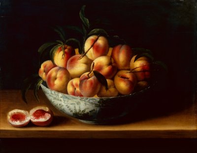 Peaches in a Wanli Kraak Porcelain Bowl on a Ledge by Louise Moillon