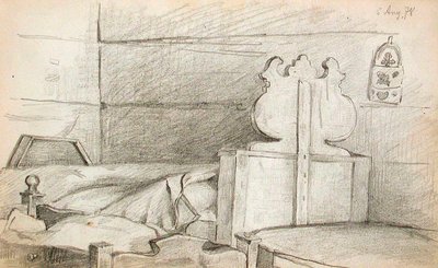 Bedroom (recto), Satan (verso) by Lovis Corinth