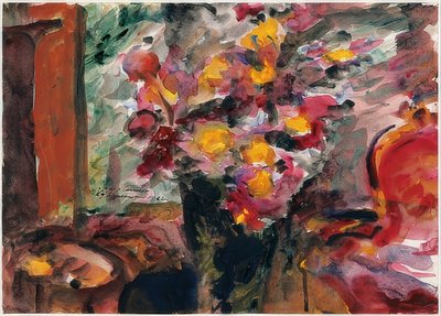 Flower Vase on a Table. 1922 by Lovis Corinth