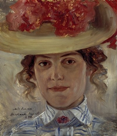 Mrs. Halbe with Straw Hat by Lovis Corinth