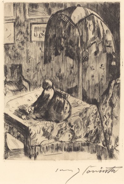 Interior with Floor Lamp, 1916 by Lovis Corinth