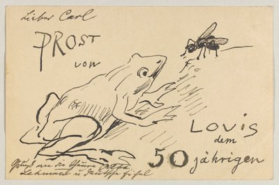 Lovis Corinth to Carl Strathmann: Postcard, Postmarked August 12, 1908 by Lovis Corinth