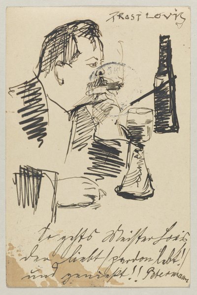 Lovis Corinth to Carl Strathmann: Postcard, Postmarked April 20, 1903 by Lovis Corinth