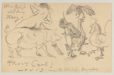 Lovis Corinth to Carl Strathmann: Postcard, Postmarked July 21, 1905 by Lovis Corinth
