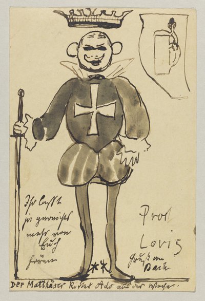 Lovis Corinth to Carl Strathmann: Postcard, Postmarked June 21, 1902 and June 22, 1902 by Lovis Corinth