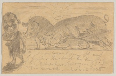 Lovis Corinth to Carl Strathmann: Postcard, Postmarked August 25, 1899 by Lovis Corinth