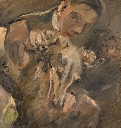 Max Mainer with a Siberian Greyhound by Lovis Corinth