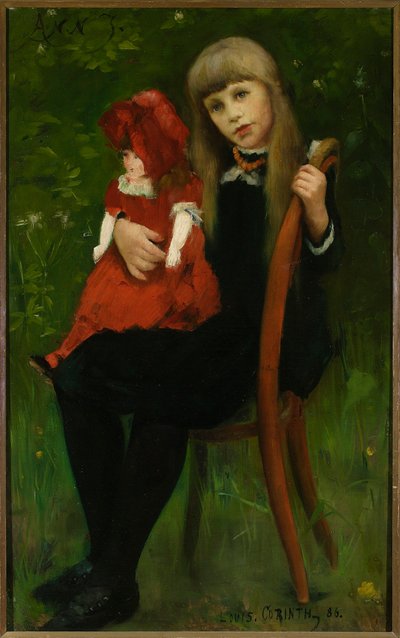 Portrait of Anna Schaumburg with Doll by Lovis Corinth