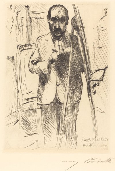 Self-Portrait with Easel by Lovis Corinth