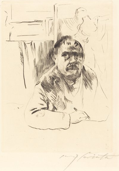 Self-Portrait in a Fur Coat by Lovis Corinth