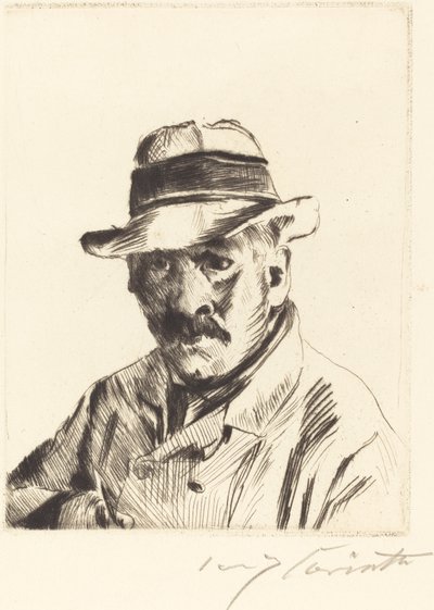 Self-Portrait in a Straw Hat, 1913 by Lovis Corinth