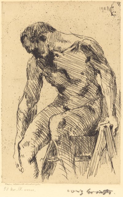 Seated Male Nude by Lovis Corinth