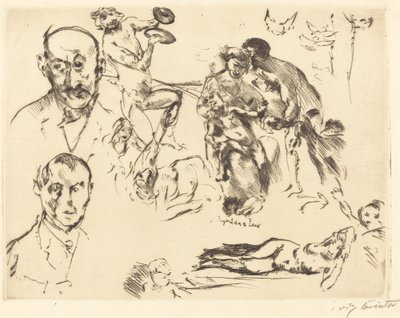Sketches of Men, including Max Liebermann by Lovis Corinth