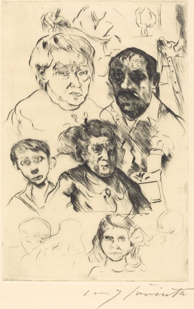 Assorted Heads and Self-Portrait by Lovis Corinth