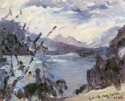Walchensee with Mountain Range and Shore Slope by Lovis Corinth