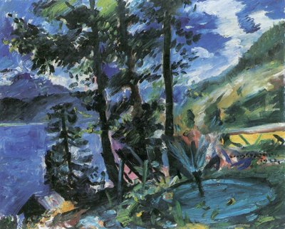 Walchensee with Fountain by Lovis Corinth