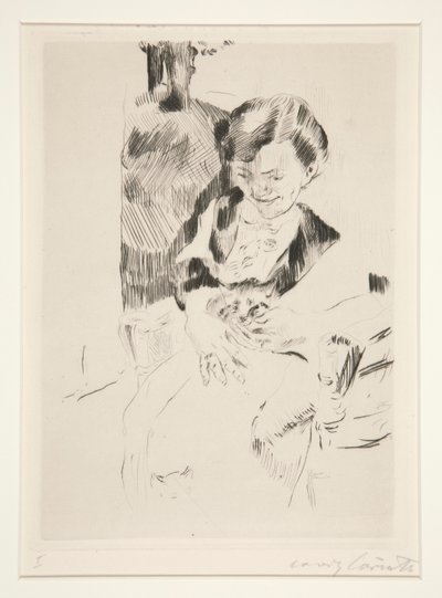Woman with a Kitten by Lovis Corinth