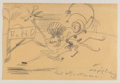 Drawing on Printed Paper from Corinth to Strathmann by Lovis Corinth