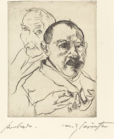 Sketch of Two Male Heads, Self-Portraits, 1915 by Lovis Corinth