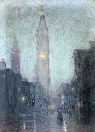 Madison Avenue at Twilight by Lowell Birge Harrison