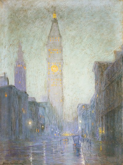 Madison Avenue at Twilight by Lowell Birge Harrison