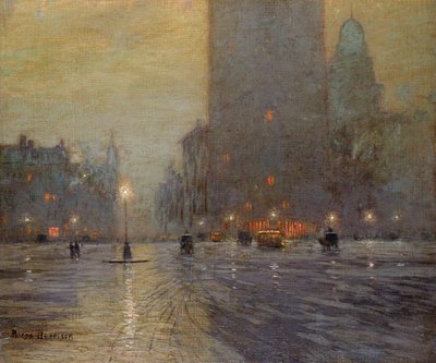 Madison Square, Rainy Night by Lowell Birge Harrison