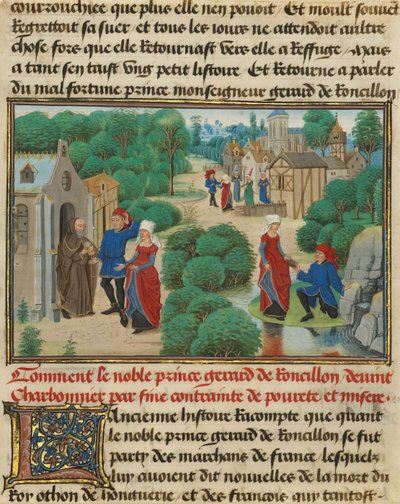 Gerard and Bertha Find Sustenance at a Hermitage by Loyset Liedet