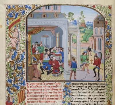 Homage of Louis II of Male by a deputation of Ghent by Loyset Liedet