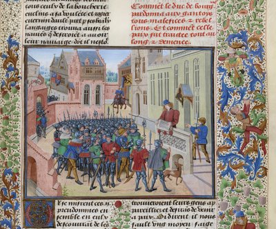 Jean de Heyle reads in Ghent a letter of Philip II the Bold by Loyset Liedet