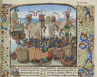 The Battle of La Rochelle, 1372, ca 1470-1475 by Loyset Liedet