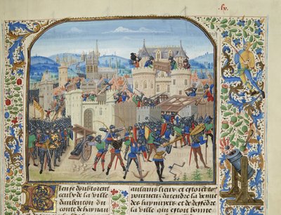 William II, Count of Hainaut Takes and destroys Aubenton, 1340 by Loyset Liedet