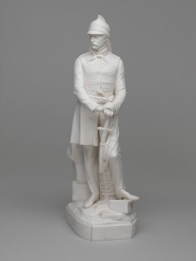 Parian ware statuette of Lieutenant (later Major) William Hodson by Ltd Mintons