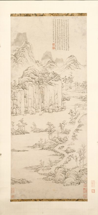 Daoist Retreat in Mountain and Stream Landscape after Ni Zan [1301-1374], 1567 by Lu Zhi