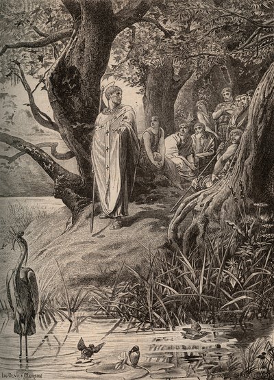 Apologue of the fishing birds, told by Saint Martin to the inhabitants of the banks of the Loire (engraving by Luc Olivier Merson) by Luc Oliver Merson