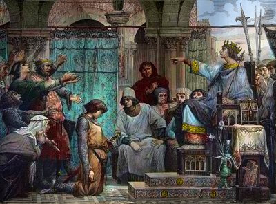 Saint Louis condemns Enguerrand IV de Coucy (1220-1310) - Saint Louis punishing Enguerrand IV of Coucy by Luc Oliver Merson
