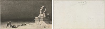 The Rest on the Flight into Egypt (recto); Sketch of a Sphinx (verso) by Luc Olivier Merson